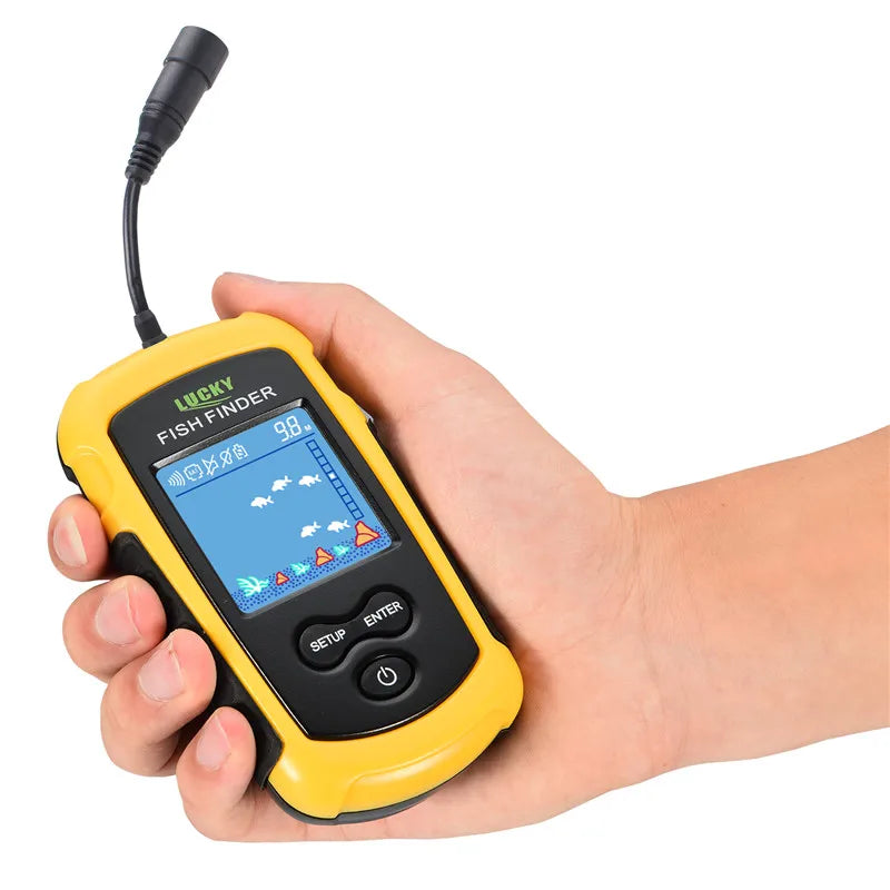 Catch More Fish, Faster – Portable Sonar Fish Finder – 100m Depth, Echo Sounder & Fish Alarm