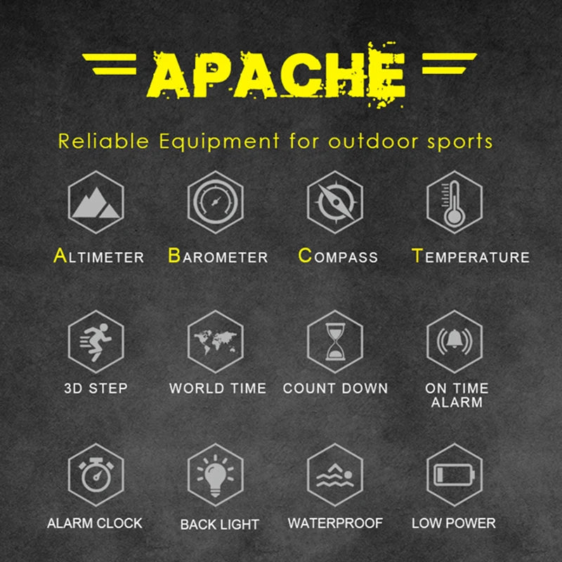 NORTH EDGE Apache 3 – Rugged Outdoor Digital Sports Watch