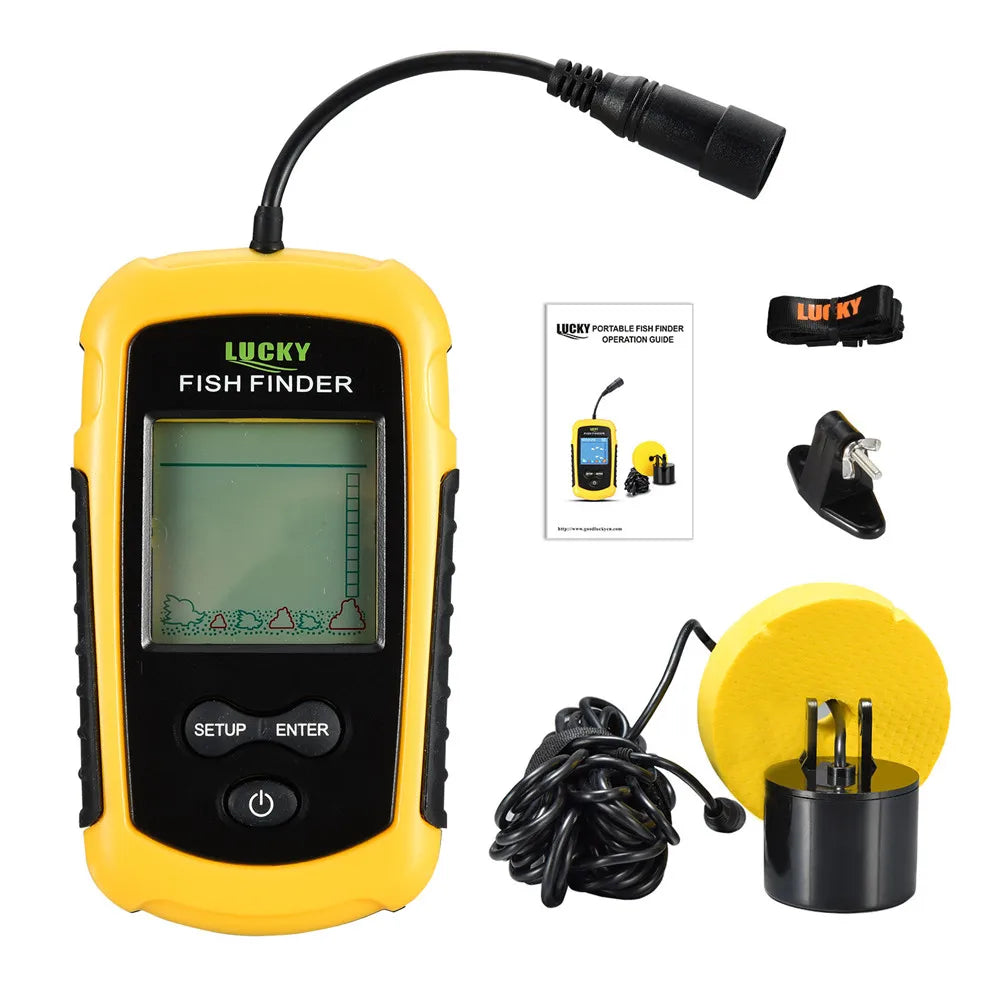 Catch More Fish, Faster – Portable Sonar Fish Finder – 100m Depth, Echo Sounder & Fish Alarm