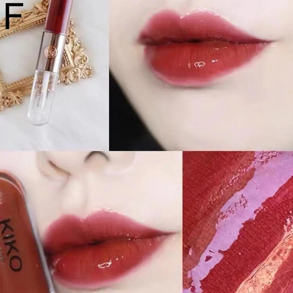 Kiko Double Headed Lipstick Make Up Mirror Lip Gloss Face Gloss Sexy Plump Lip Glaze Transparent Lip Color Lip Glow Oil Makeup