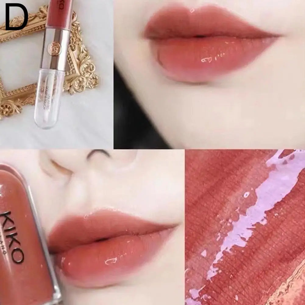 Kiko Double-headed Lipstick Mirror Face Gloss Lip Glaze Sexy Plump Lip Balm Transparent Lip Color Brighting Lip Tint Lip Makeup