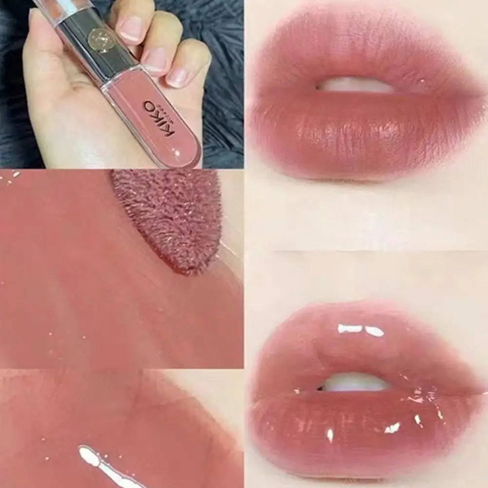 Kiko Double Headed Lipstick Make Up Mirror Lip Gloss Face Gloss Sexy Plump Lip Glaze Transparent Lip Color Lip Glow Oil Makeup