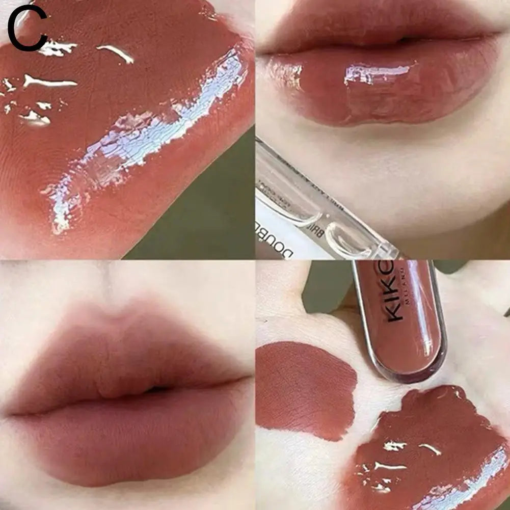 Kiko Double-headed Lipstick Mirror Face Gloss Lip Glaze Sexy Plump Lip Balm Transparent Lip Color Brighting Lip Tint Lip Makeup