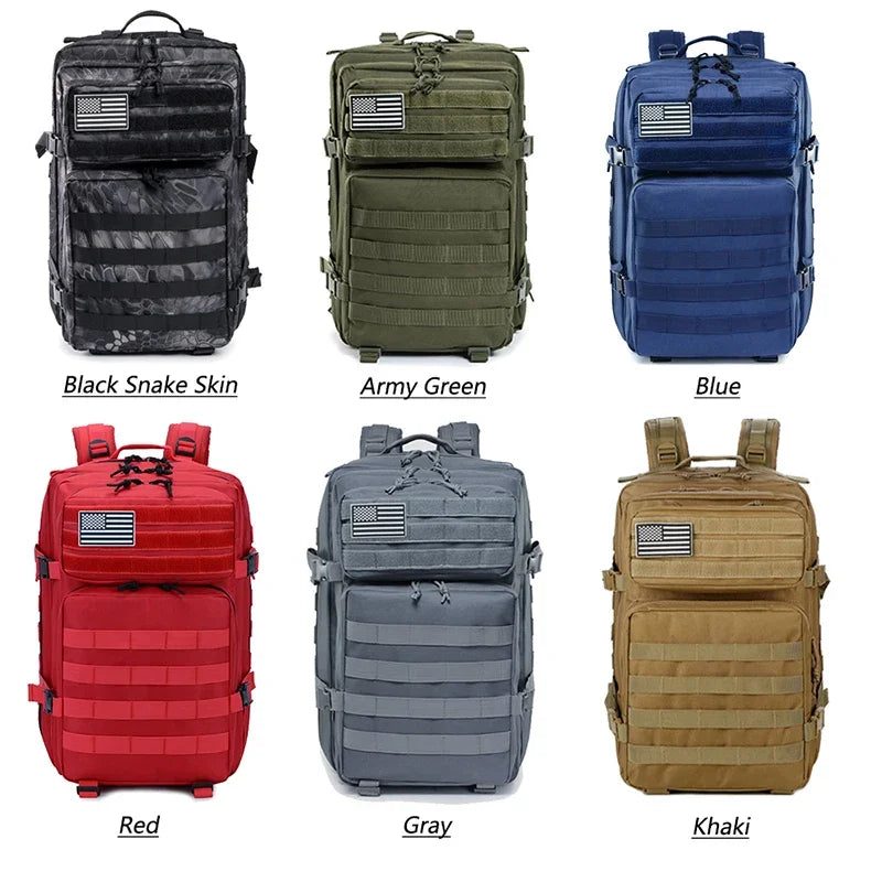 Outdoor Tactical Backpacks 45L Large Capacity Man Women 3 Days Molle Hiking Bags For Outdoor Trekking Camping Backpack