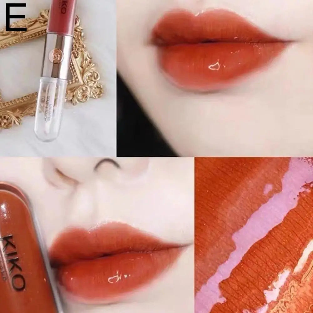 Kiko Double-headed Lipstick Mirror Face Gloss Lip Glaze Sexy Plump Lip Balm Transparent Lip Color Brighting Lip Tint Lip Makeup