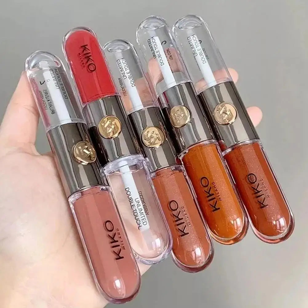 Kiko Double-headed Lipstick Mirror Face Gloss Lip Glaze Sexy Plump Lip Balm Transparent Lip Color Brighting Lip Tint Lip Makeup