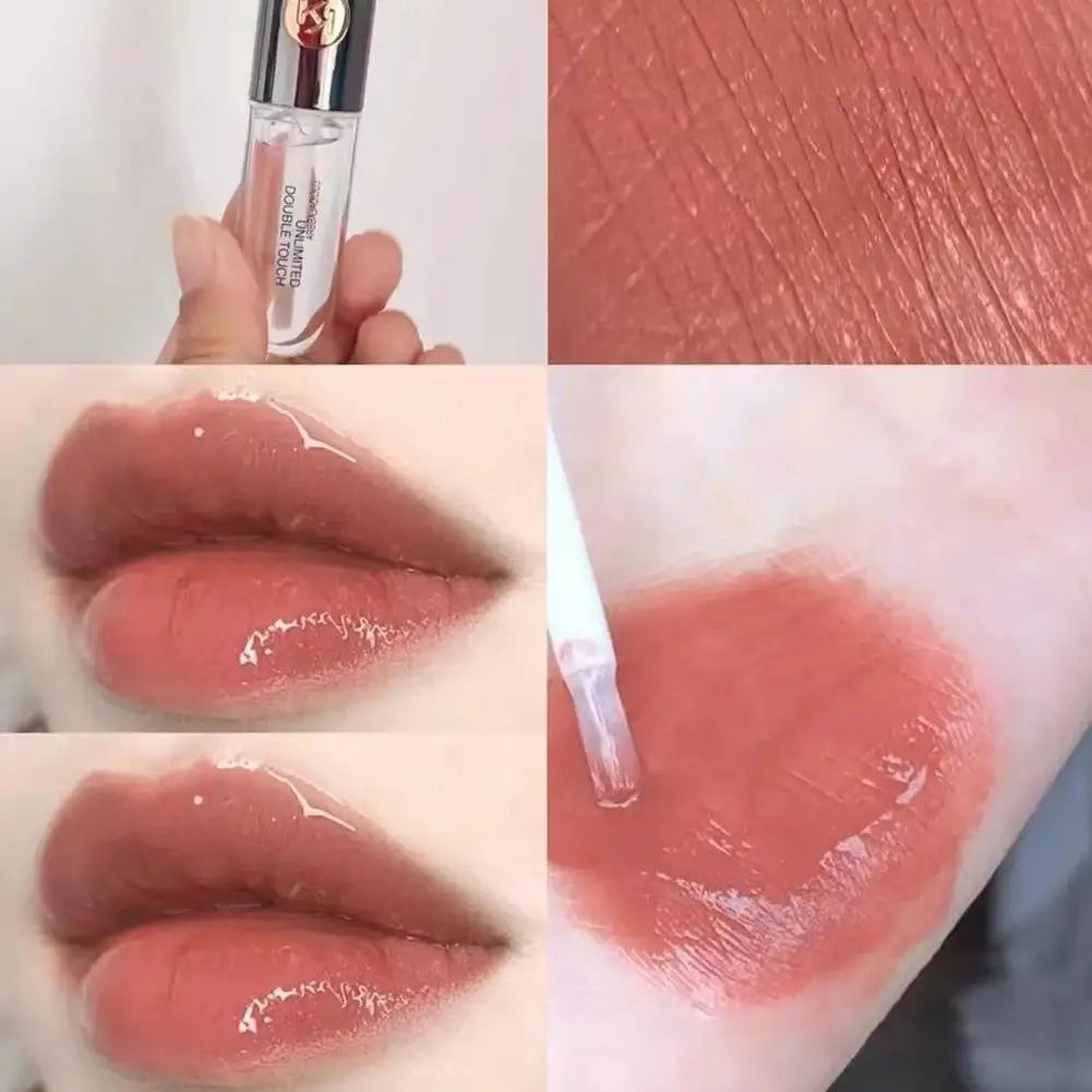 Kiko Double Headed Lipstick Make Up Mirror Lip Gloss Face Gloss Sexy Plump Lip Glaze Transparent Lip Color Lip Glow Oil Makeup