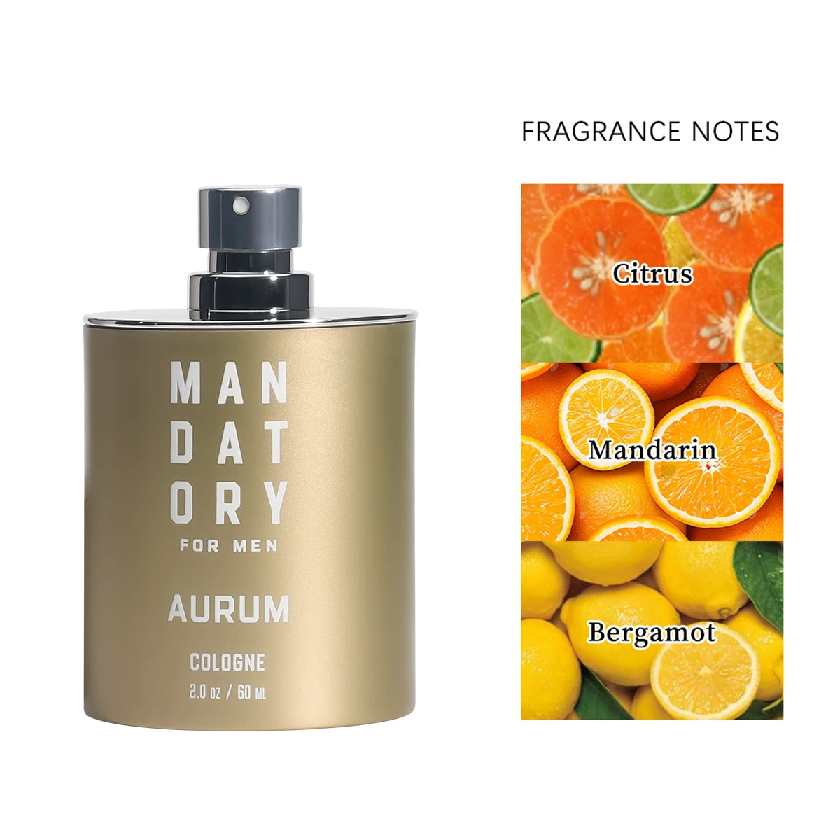 MANDATORY Men's Fragrance Set Gift Cologne Spray 2.0 Oz Body Wash 14 Oz Shower Gel 1 Pc Hair Scalp Massager Brush 3pcs Gifts Set