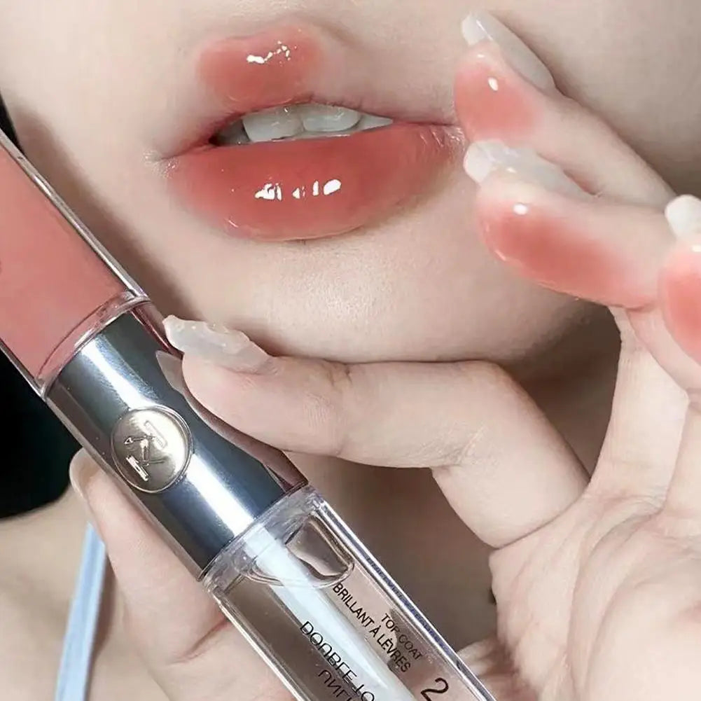 Kiko Double Headed Lipstick Make Up Mirror Lip Gloss Face Gloss Sexy Plump Lip Glaze Transparent Lip Color Lip Glow Oil Makeup