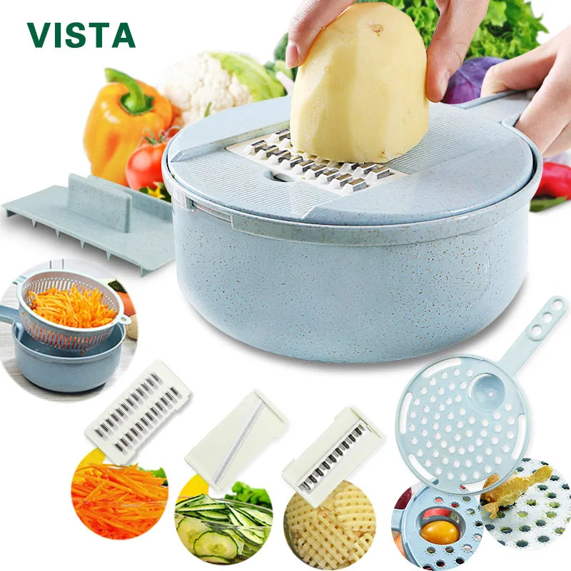 Multifunctional 7-in-1 Vegetable Chopper & Slicer – Stainless Steel Blades